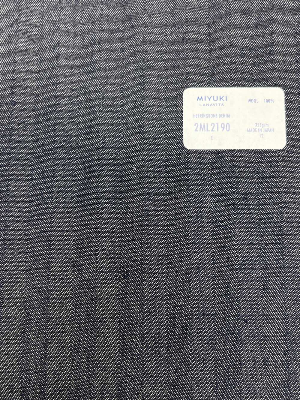 2ML2190 HERRINGBONE DENIM Navy Blue Woven Pattern[Textile] Miyuki Keori (Miyuki)