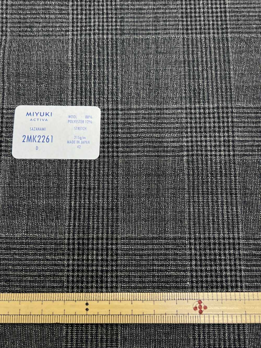 2MK2261 STRETCH Medium Gray Check[Textile] Miyuki Keori (Miyuki)
