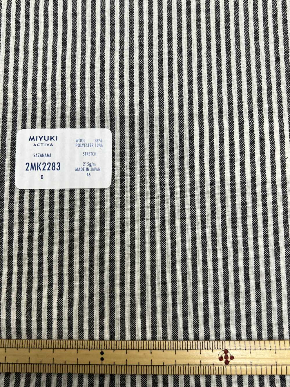 2MK2283 STRETCH Light Gray Stripe[Textile] Miyuki Keori (Miyuki)