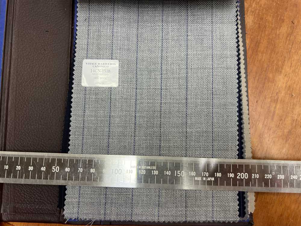 14CN1538 CANONICO MESH SUITING Grey Stripe[Textile] CANONICO