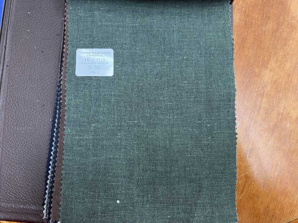 14CN-1513 CANONICO 21 Micron Wool & Linen Green[Textile] CANONICO