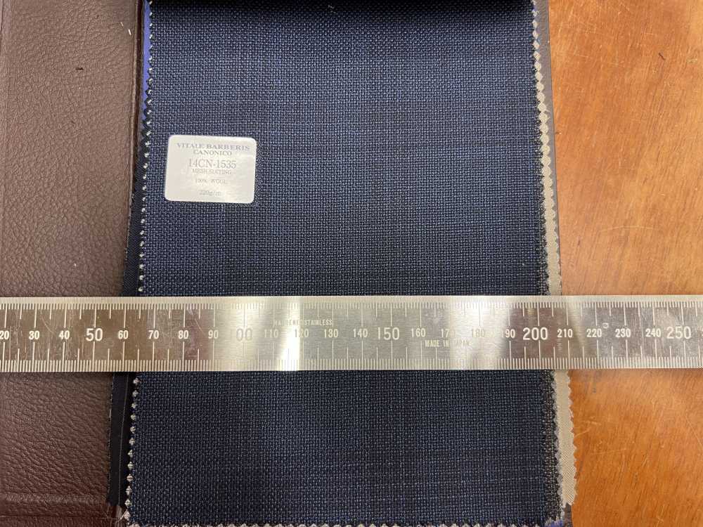 14CN-1535 CANONICO MESH SUITING Navy Windowpane[Textile] CANONICO