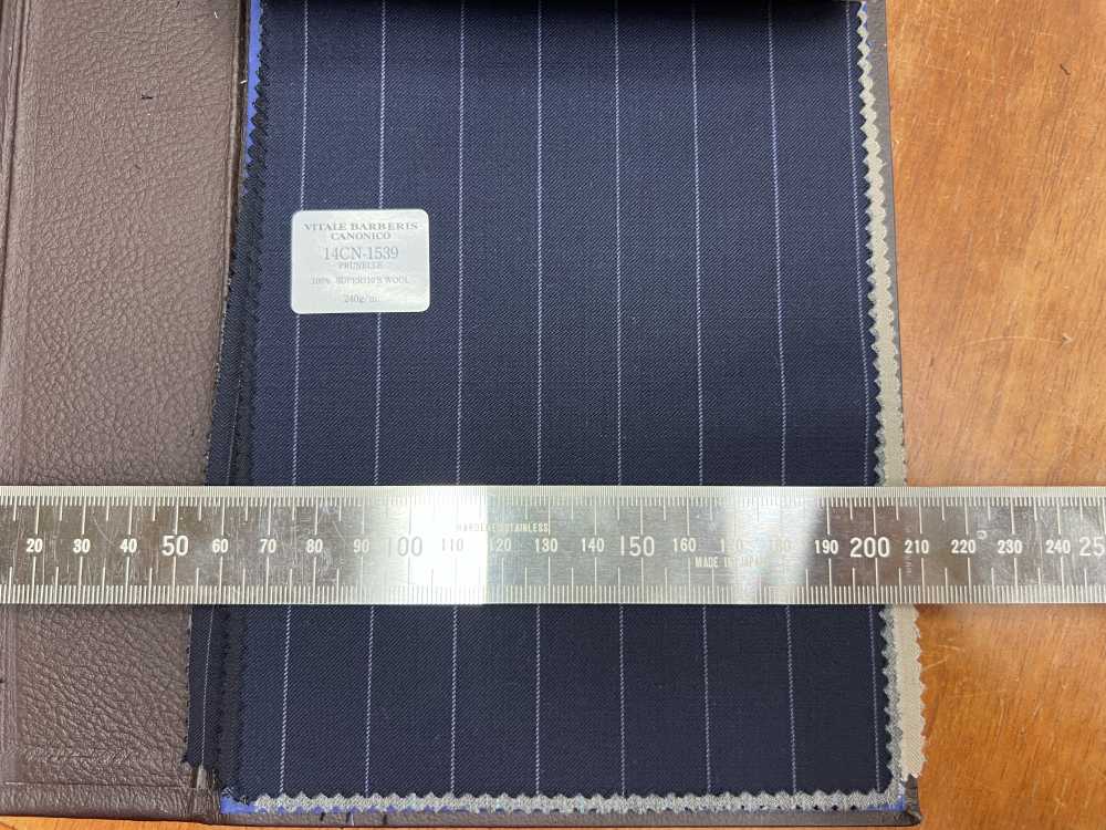 14CN-1539 CANONICO PRUNELLE NAVY STRIPE[Textile] CANONICO