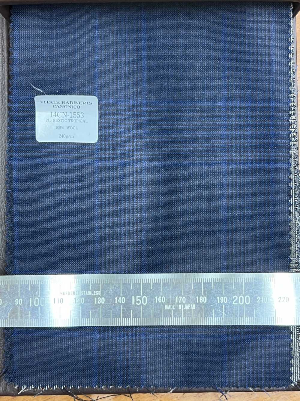 14CN1553 CANONICO 21μ RUSTIC TROPICAL Glen Check Blue[Textile] CANONICO