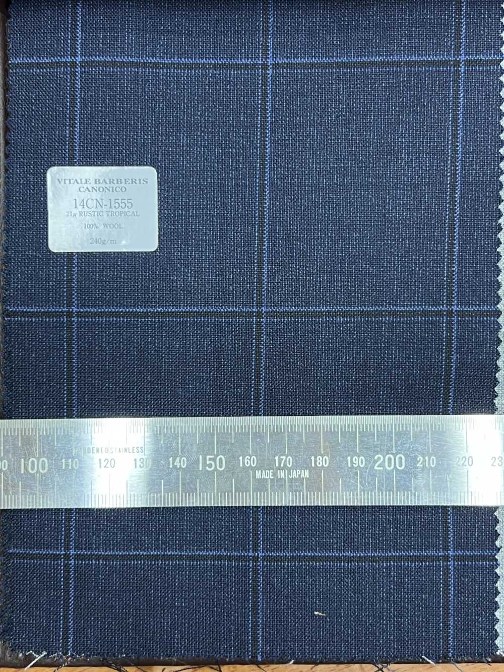 14CN1555 CANONICO 21μ RUSTIC TROPICAL Windowpane Dark Blue[Textile] CANONICO