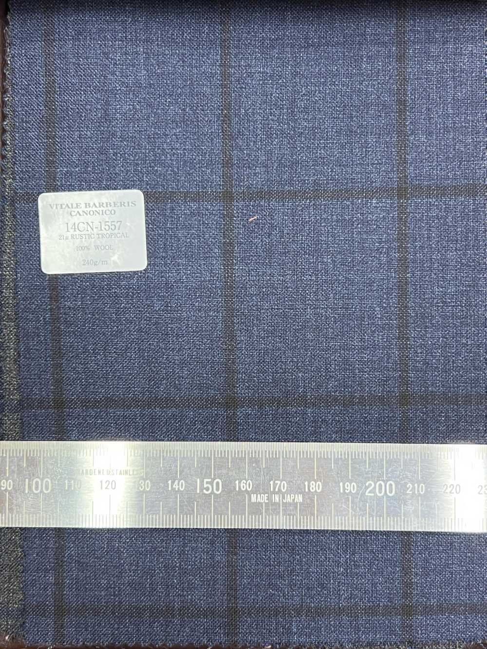 14CN1557 CANONICO Standard 21μ RUSTIC TROPICAL Windowpane Blue[Textile] CANONICO