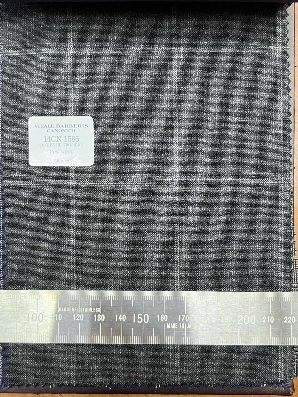 14CN1586 CANONICO 21μ RUSTIC TROPICAL Gray Windowpane[Textile] CANONICO