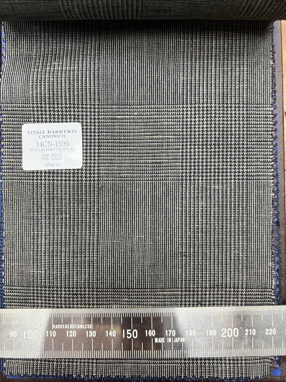 14CN1595 CANONICO 21 Micron Wool & Linen Glen Check Brown[Textile] CANONICO