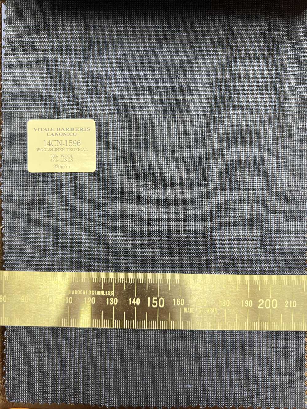 14CN1596 CANONICO 21 Micron Wool & Linen Glen Check Blue[Textile] CANONICO