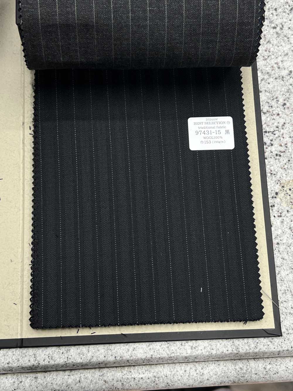 97431 TRADITIONAL FABRIC Suits, Multi-material, Black, Striped[Textile] Kunishima Co., Ltd.