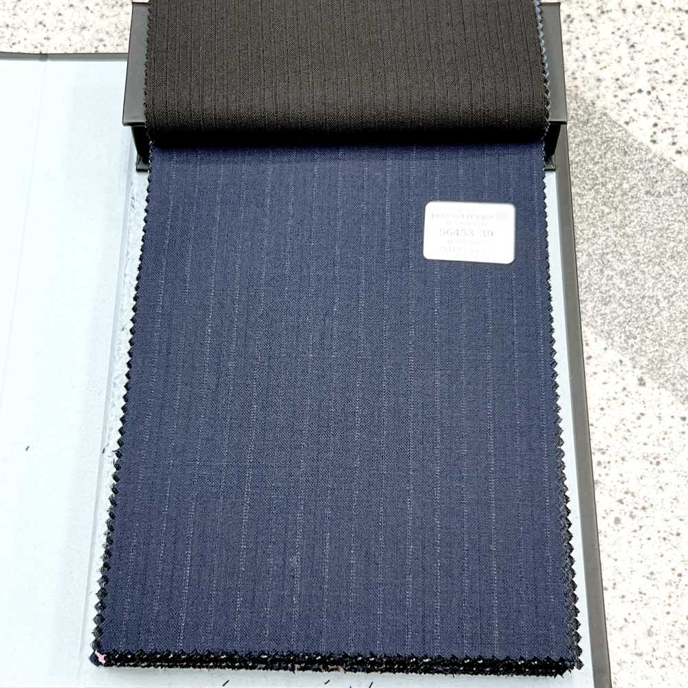 56453-39 25SS BEST SELECTION [N-STRETCH] N-STRETCH Dark Navy Chalk Stripe[Textile] Kunishima Co., Ltd.