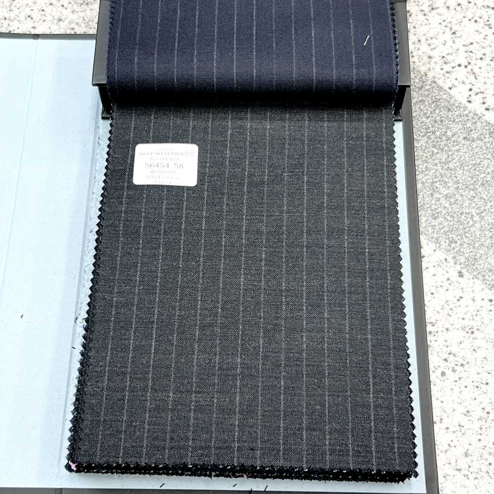 56454-58 25SS BEST SELECTION [N-STRETCH] N-Stretch Dark Gray Chalk Stripe[Textile] Kunishima Co., Ltd.