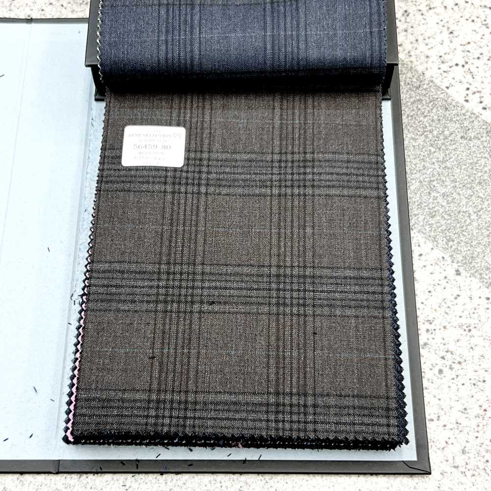 56459-80 25SS BEST SELECTION [N-STRETCH] N-Stretch Brown Check[Textile] Kunishima Co., Ltd.