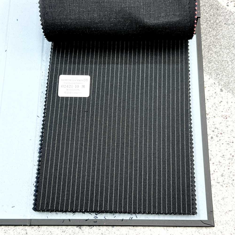 02421-10 25SS BEST SELECTION [traditional Fabric] Chalk Stripe Black[Textile] Kunishima Co., Ltd.