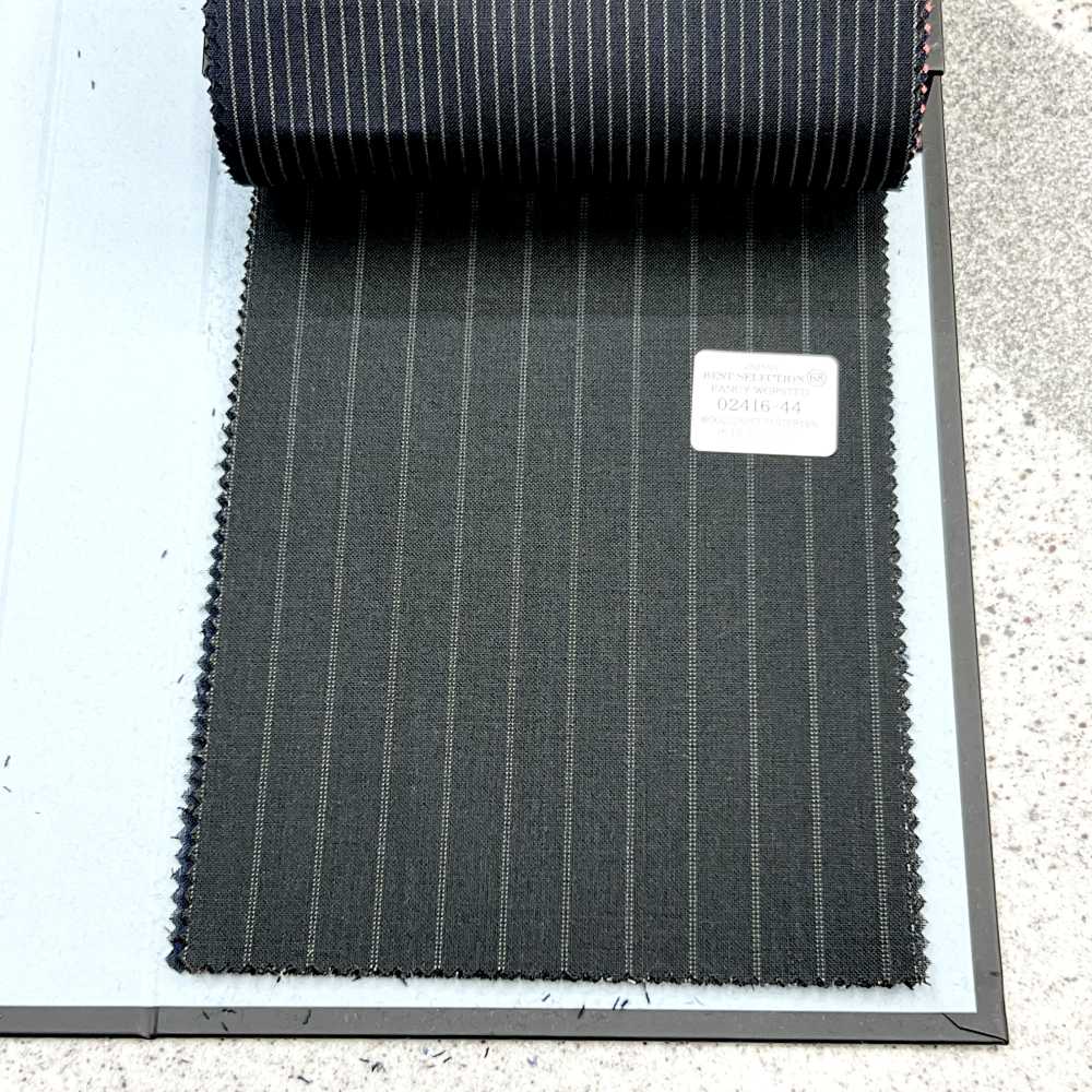 02416-44 25SS BEST SELECTION [FANCY WORSTED] Fancy Worsted Dark Grey Double Stripe[Textile] Kunishima Co., Ltd.