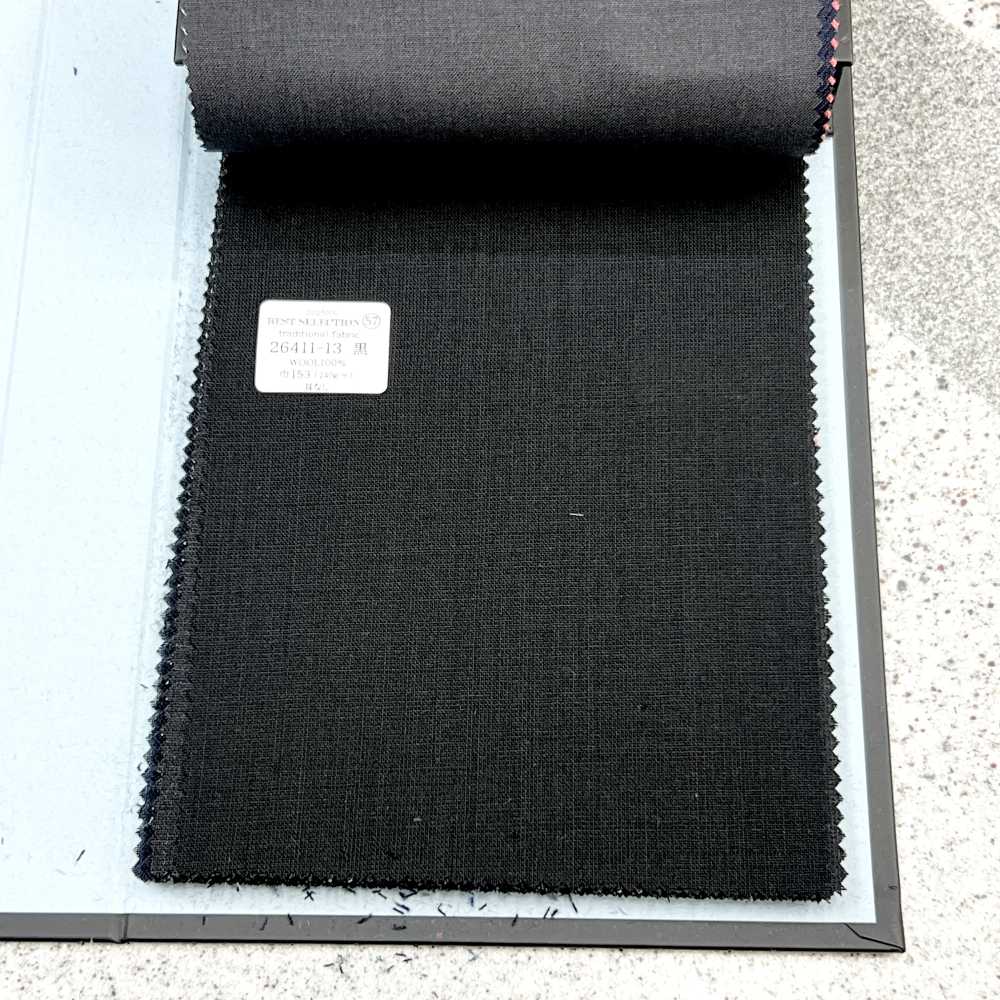 26411-13 25SS BEST SELECTION [traditional Fabric] Traditional Fabric No Pattern Black[Textile] Kunishima Co., Ltd.