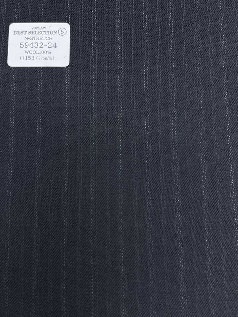 59432-24 25AW BEST SELECTION [N-STRETCH] N-Stretch Navy Shadow Stripe[Textile] Kunishima Co., Ltd.