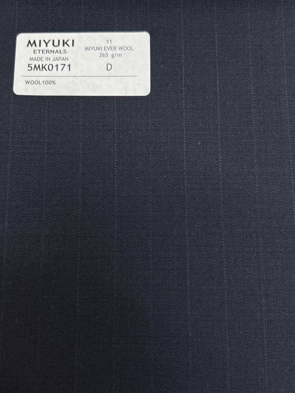 5MK0171 MIYUKI EVER WOOL Striped Navy[Textile] Miyuki Woolen Mills