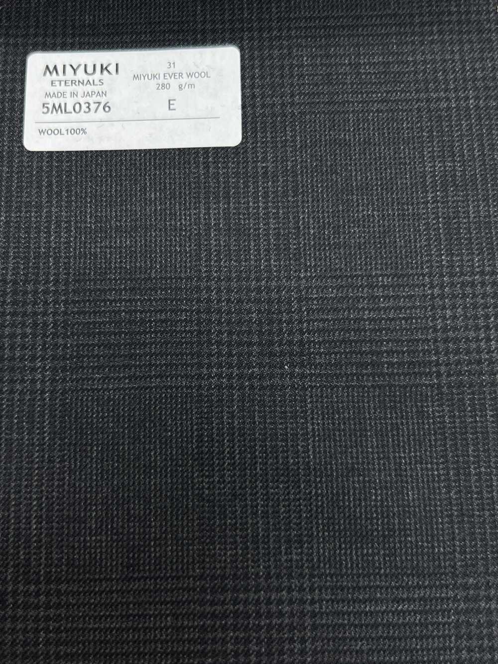 5ML0376 MIYUKI EVER WOOL Glen Check Charcoal Heaven Gray[Textile] Miyuki Woolen Mills
