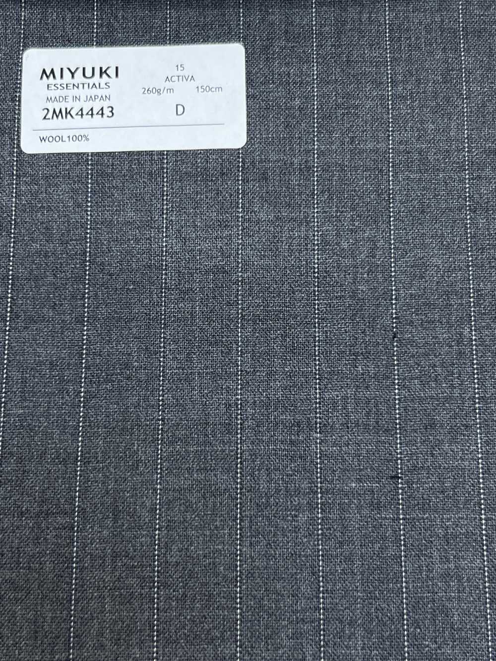2MK4443 Textile MIYUKI ESSENTIALS ACTIVA Medium Gray Stripe Miyuki Woolen Mills