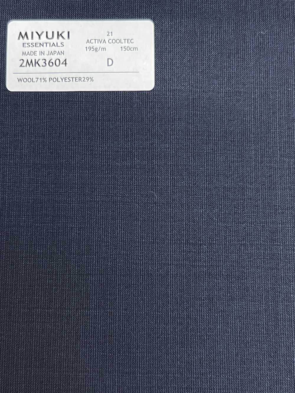 2MK3604 26SS Miyuki Textile MIYUKI ESSENTIALS ACTIVA COOLTEC Navy No Pattern Miyuki Woolen Mills