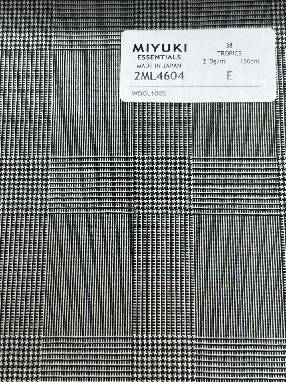 2ML4604 26SS Miyuki Textile MIYUKI Essentials TROPICS Light Gray Check Miyuki Woolen Mills