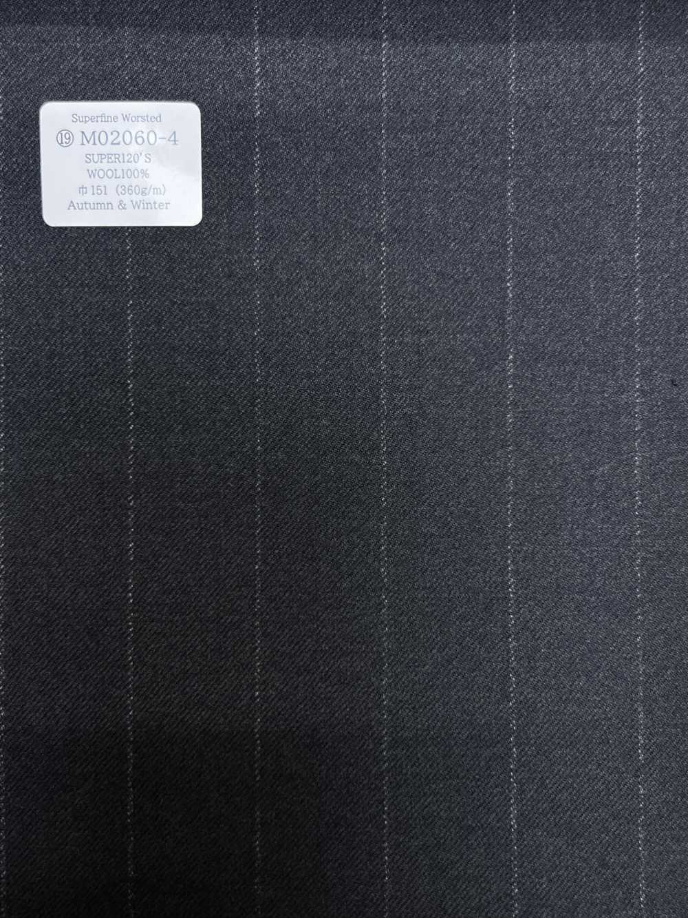 M02060-4 KUNISHIMA1850 Exclusive Line 【Superfine Worsted】Gray Chalk Stripe[Textile] Kunishima Co., Ltd.
