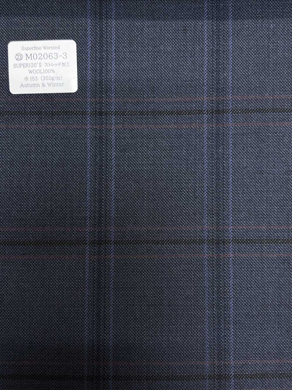 M02063-3 KUNISHIMA1850 Exclusive Line 【Superfine Worsted】Blue Check[Textile] Kunishima Co., Ltd.