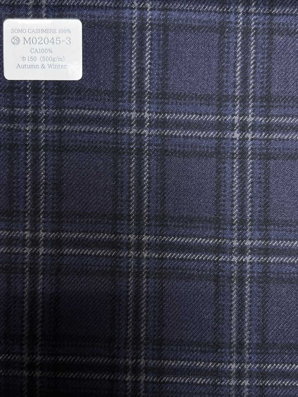 M02045-3 KUNISHIMA1850 Exclusive Line 【SOMO CASHMERE 100%】 Navy 3D Check[Textile] Kunishima Co., Ltd.
