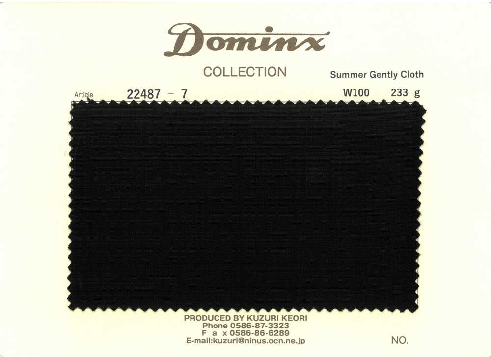 22487-7 Summer Gently Cloth 100% Wool DOMINX (Dominx) Black[Textile] Kuzuri Woolen Fabric (DOMINX)