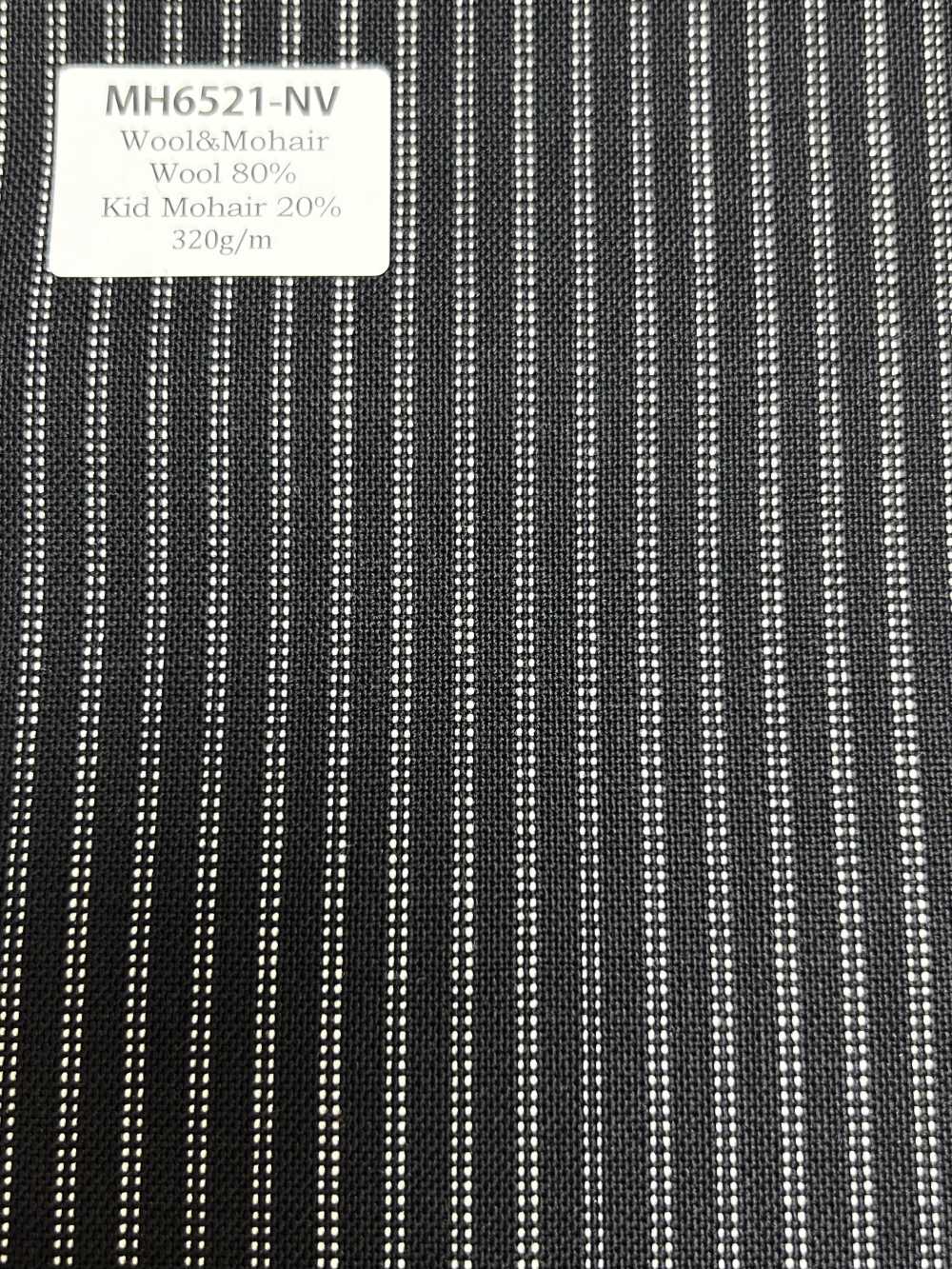 MH6521-NV Standard Japanese Wool-Mohair Worsted (Tonic-Style) Stripe Navy[Textile]