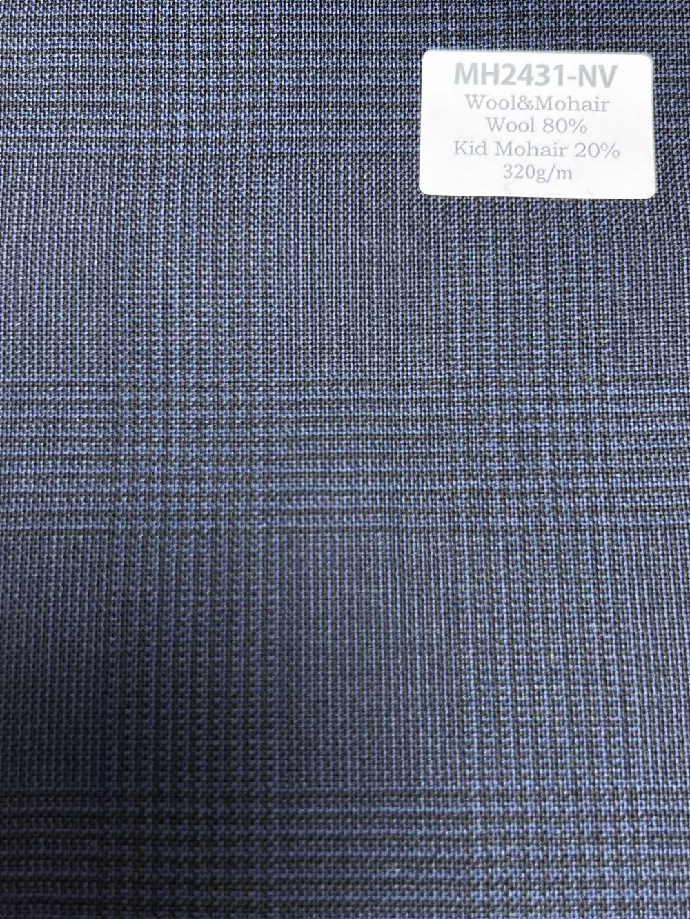 MH2431-NV Standard Japanese Wool-Mohair Worsted (Tonic-style) Check Navy[Textile]