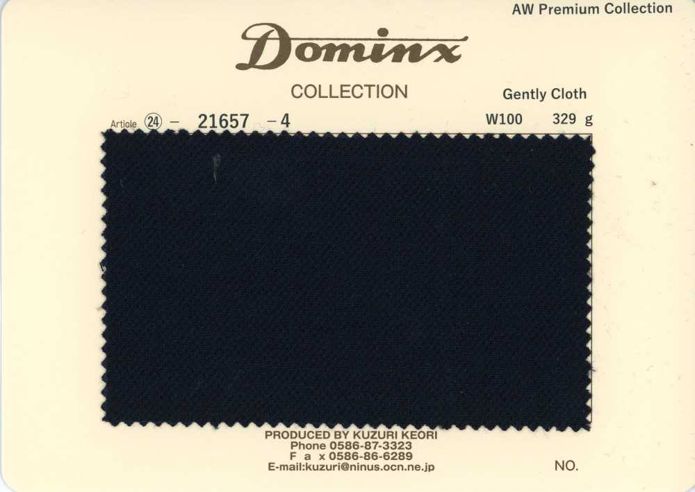 21657-4 Standard Gently Cloth Wool 100% DOMINX Premium Collection Black[Textile] Kuzuri Woolen Fabric (DOMINX)