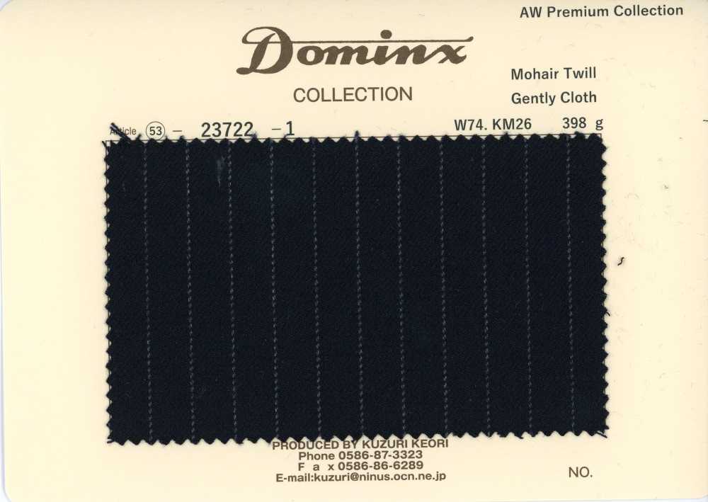 23722-1 Classic Mohair Twill Gently Cloth DOMINX Premium Collection Black[Textile] Kuzuri Woolen Fabric (DOMINX)