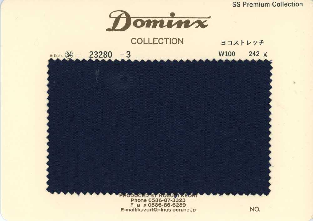23280-3 Standard Pant Collection Weft-Stretch 100% Wool DOMINX Premium Collection Navy[Textile] Kuzuri Woolen Fabric (DOMINX)