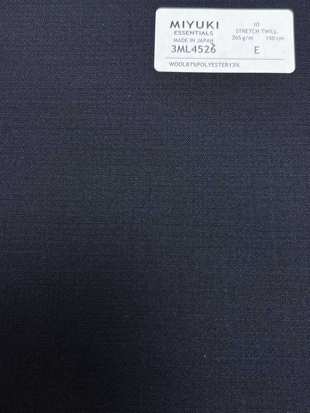 3ML4526 26AW MIYUKI Textile MIYUKI ESSENTIALS Stretch Twill Navy Solid Miyuki Woolen Mills