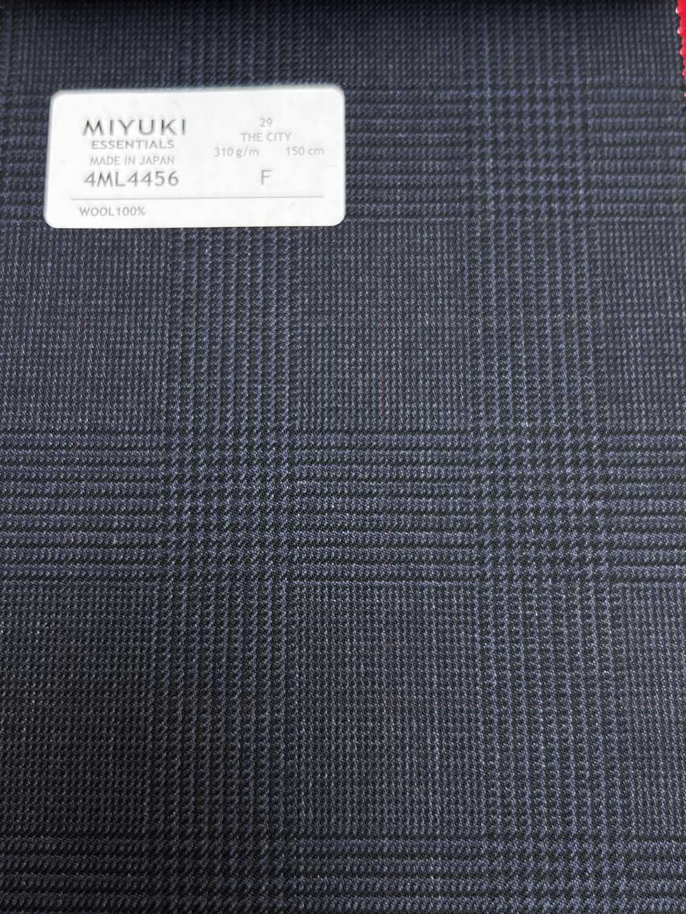 4ML4456 26AW THE CITY Twill Navy Check[Textile] Miyuki Woolen Mills