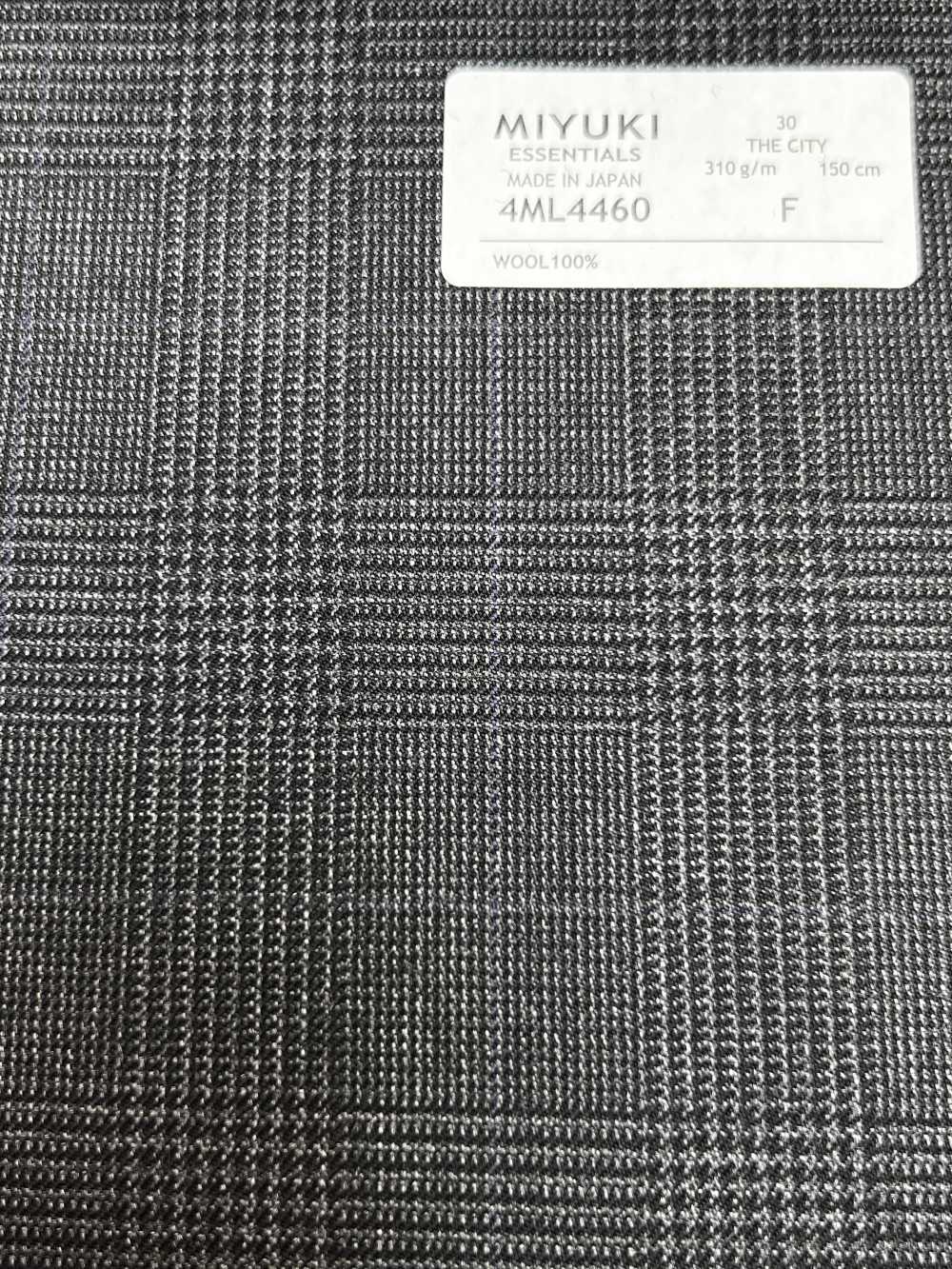 4ML4460 26AW THE CITY Twill Charcoal Heaven Gray Check[Textile] Miyuki Woolen Mills