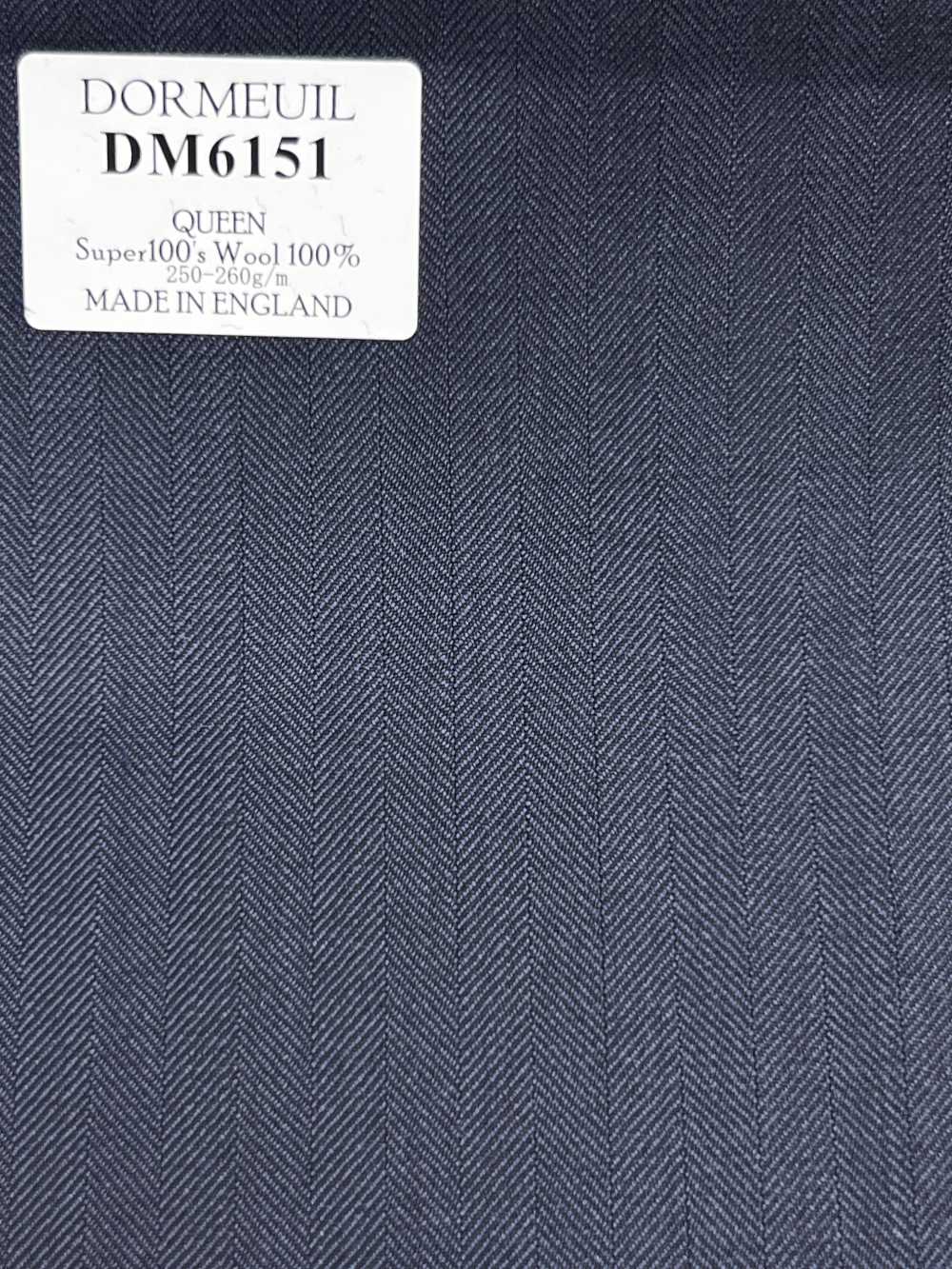 DM6151 DORMEUIL QUEEN Super100's Dark Navy Stripe[Fabric] HOSOI SYOJI