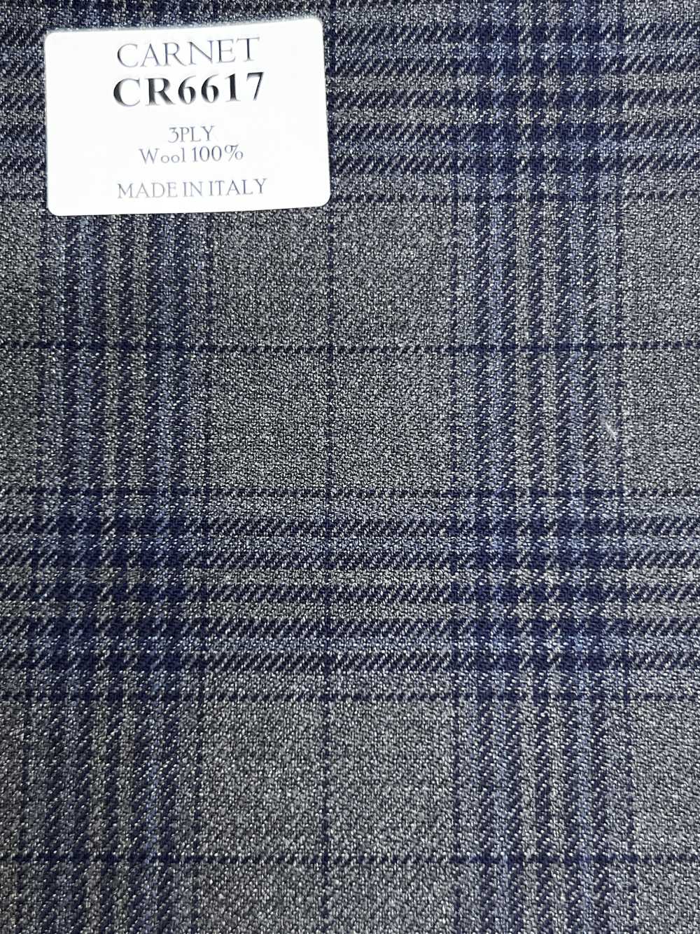 CR6617 CARNET 3-ply Gray X Navy Blue Check[Fabric] HOSOI SYOJI