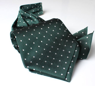 AS-601 Domestic Silk Ascot Tie Dot Pattern Green[Formal Accessories] Yamamoto(EXCY)
