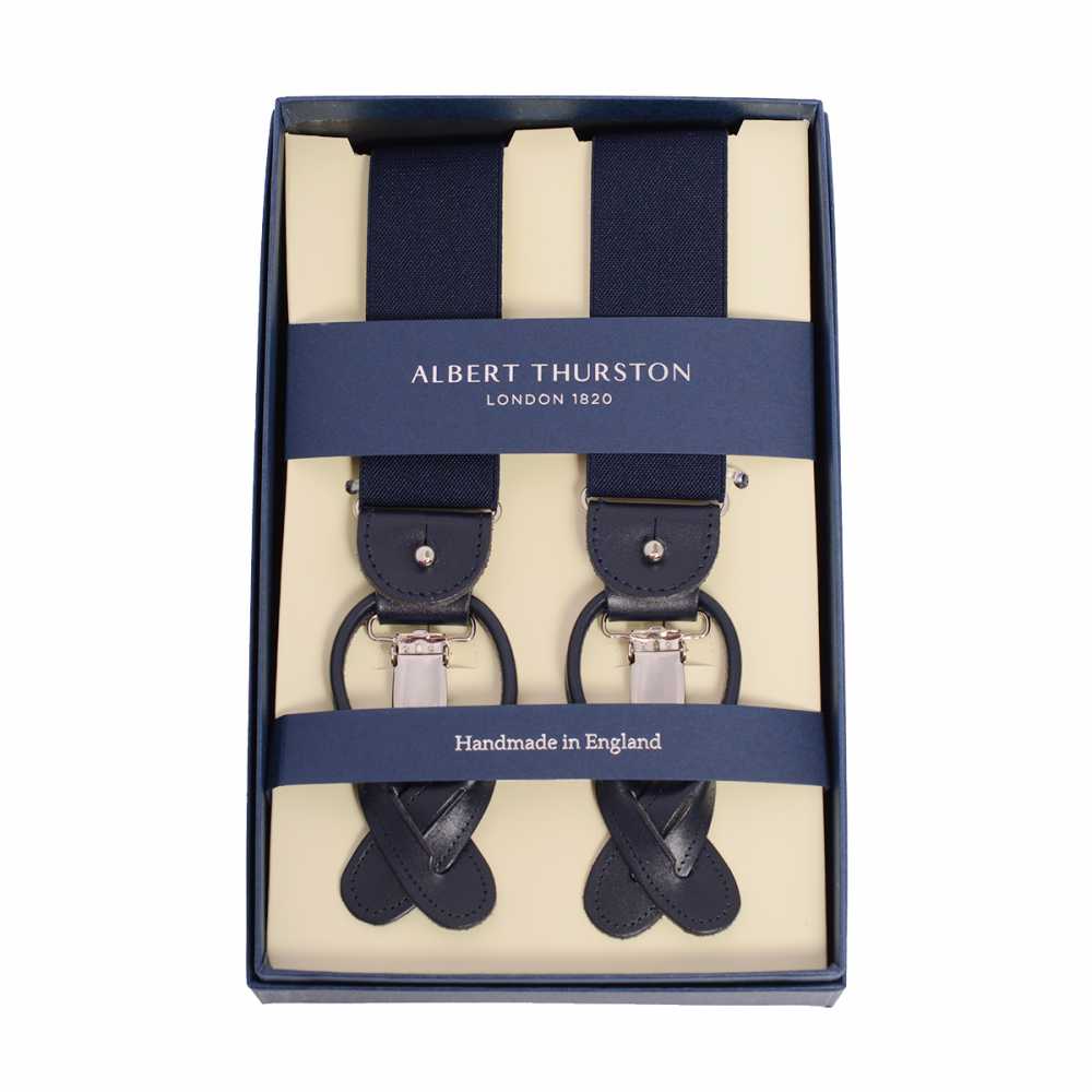 AT-NAVY Albert Thurston Suspenders Navy Blue No Pattern 35MM[Formal Accessories] ALBERT THURSTON