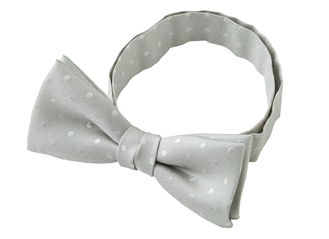 BF-940 Domestic Silk Bow Tie Polka Dot Pattern Light Gray[Formal Accessories] Yamamoto(EXCY)
