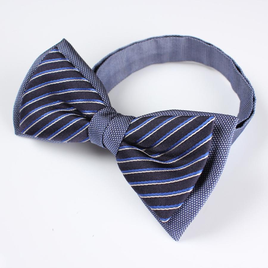 BFS-801 Navy Silk Combination Bow Tie Made In Japan[Formal Accessories] Yamamoto(EXCY)