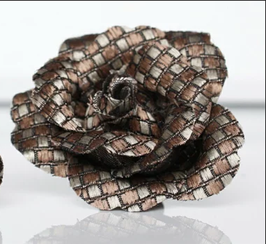 BTA-992 Japanese Silk Jacquard Boutonniere, Pique Pattern, Brown[Formal Accessories] Yamamoto(EXCY)