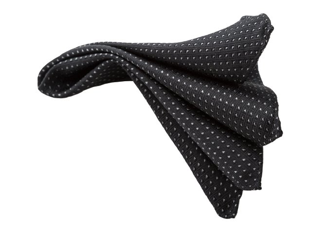 CF-118 Domestic Silk Pocket Square Polka Dot Pattern Black[Formal Accessories] Yamamoto(EXCY)
