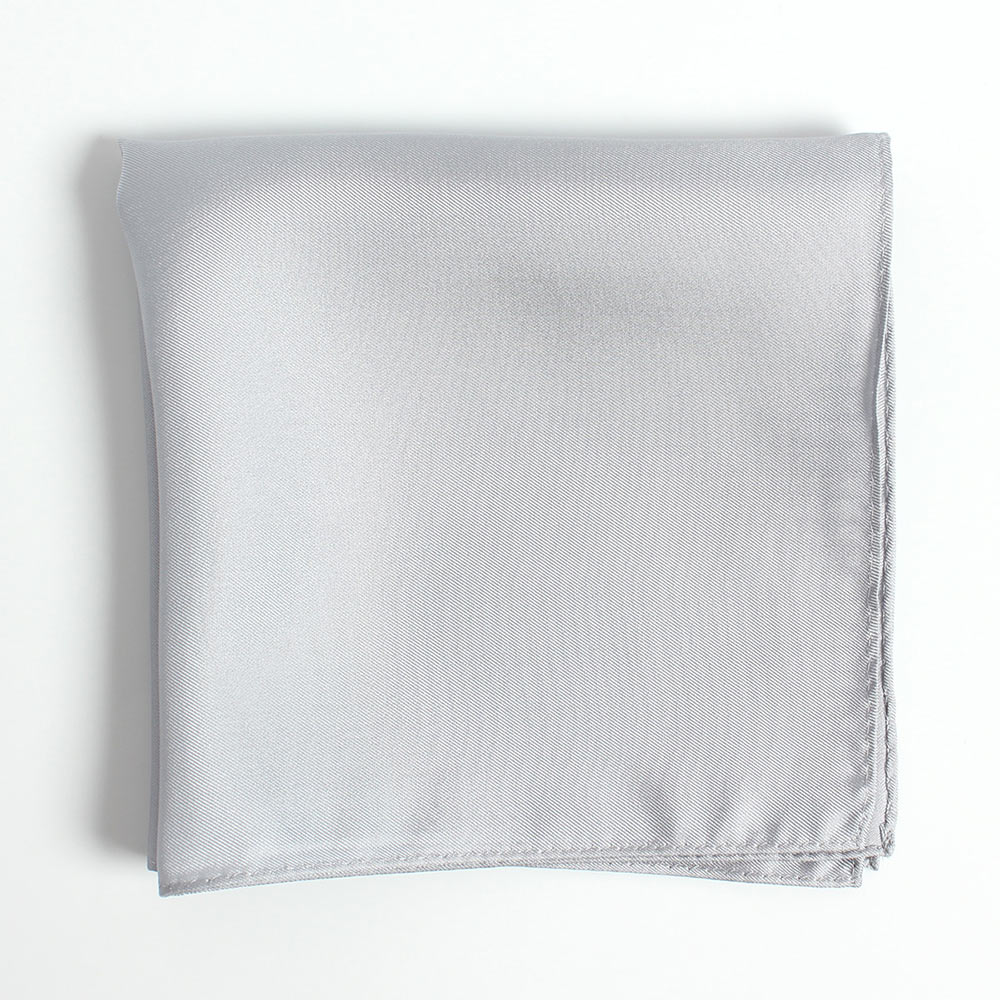 CF-1203 Japanese-made Twill 16 Momme Silk Pocket Square Light Gray[Formal Accessories] Yamamoto(EXCY)
