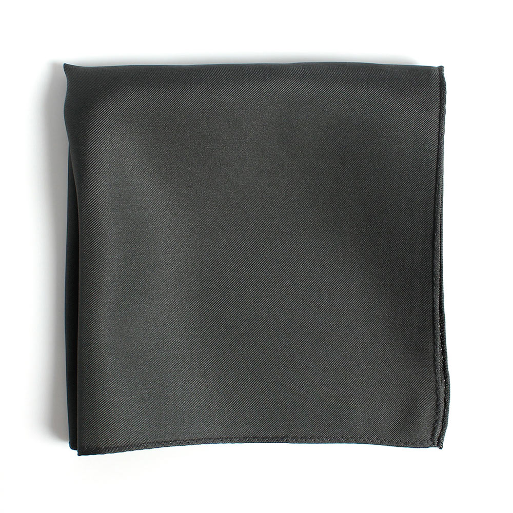 CF-1205 Made In Japan Twill 16 Momme Silk Pocket Square Charcoal[Formal Accessories] Yamamoto(EXCY)