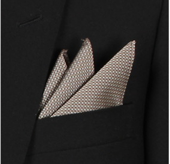 CF-303 Domestic Silk Pocket Square Small Pattern Brown[Formal Accessories] Yamamoto(EXCY)
