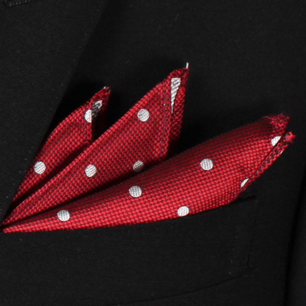 CF-600 100% Domestic Silk Pocket Square Dot Pattern Red[Formal Accessories] Yamamoto(EXCY)